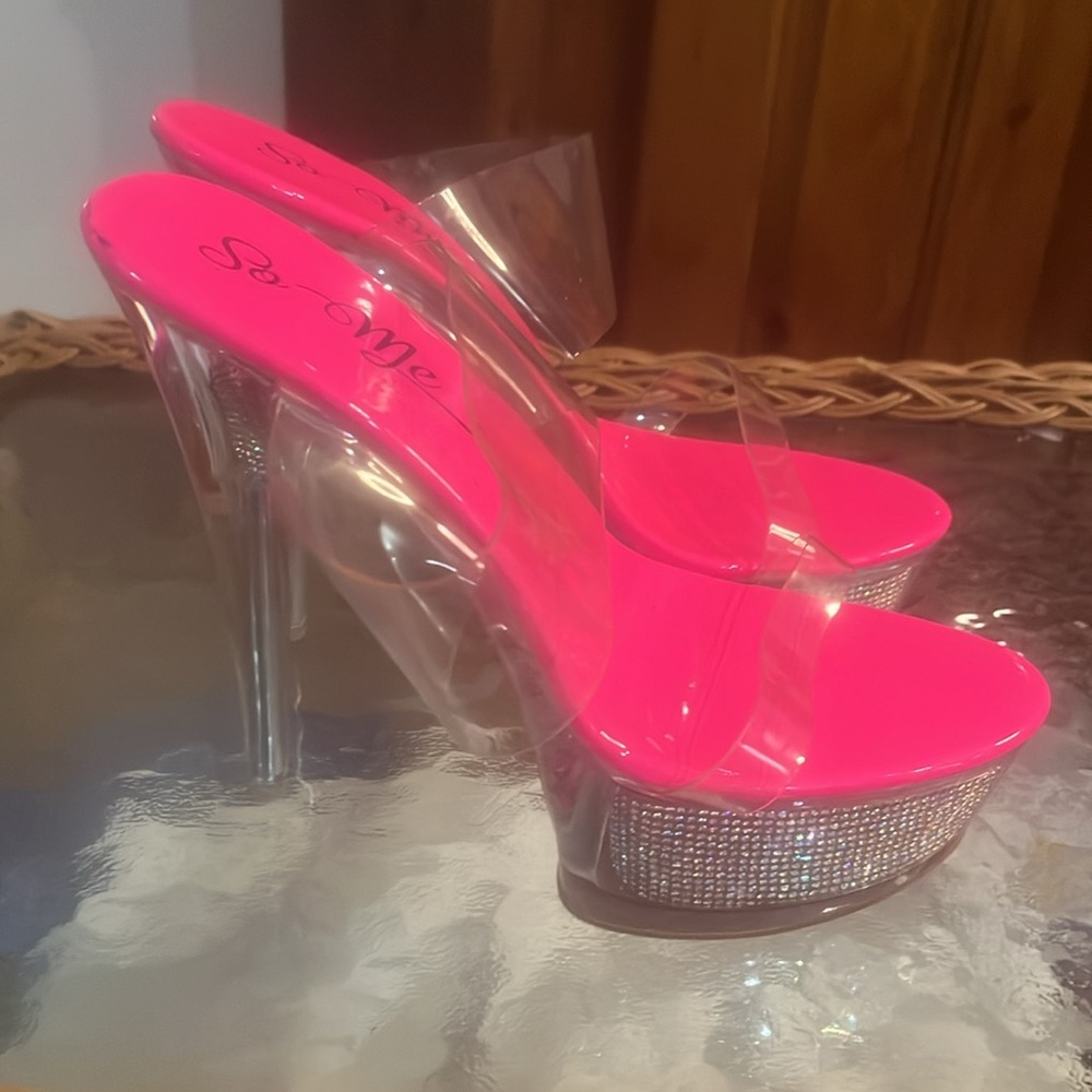 So Me Diva stiletto heels 6in Womens 8.5 with rhinestones